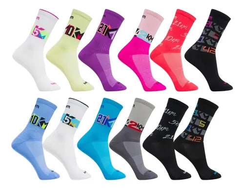 Meias Rikam KMs cano médio corrida ciclismo